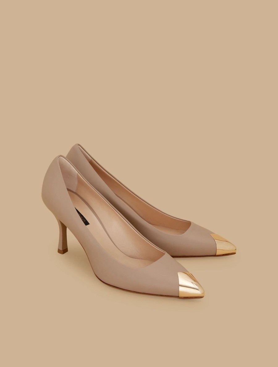 Leather Court Shoes Beige Online