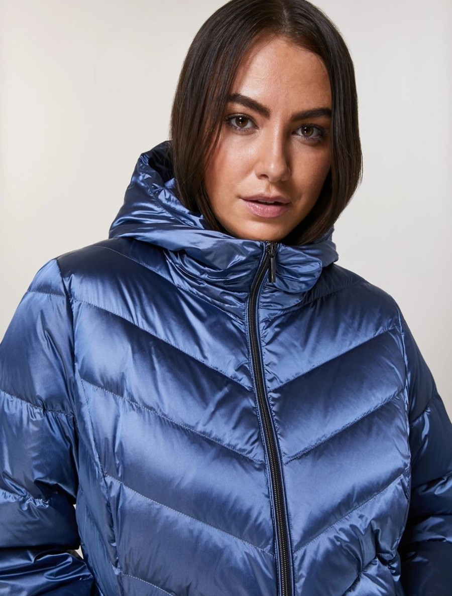 Shining Nylon Down Jacket Ski Blue Best