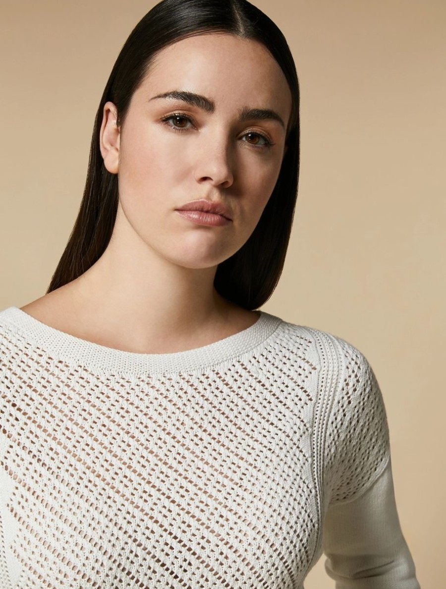 Seamless Cotton Sweater Ivory Clearance