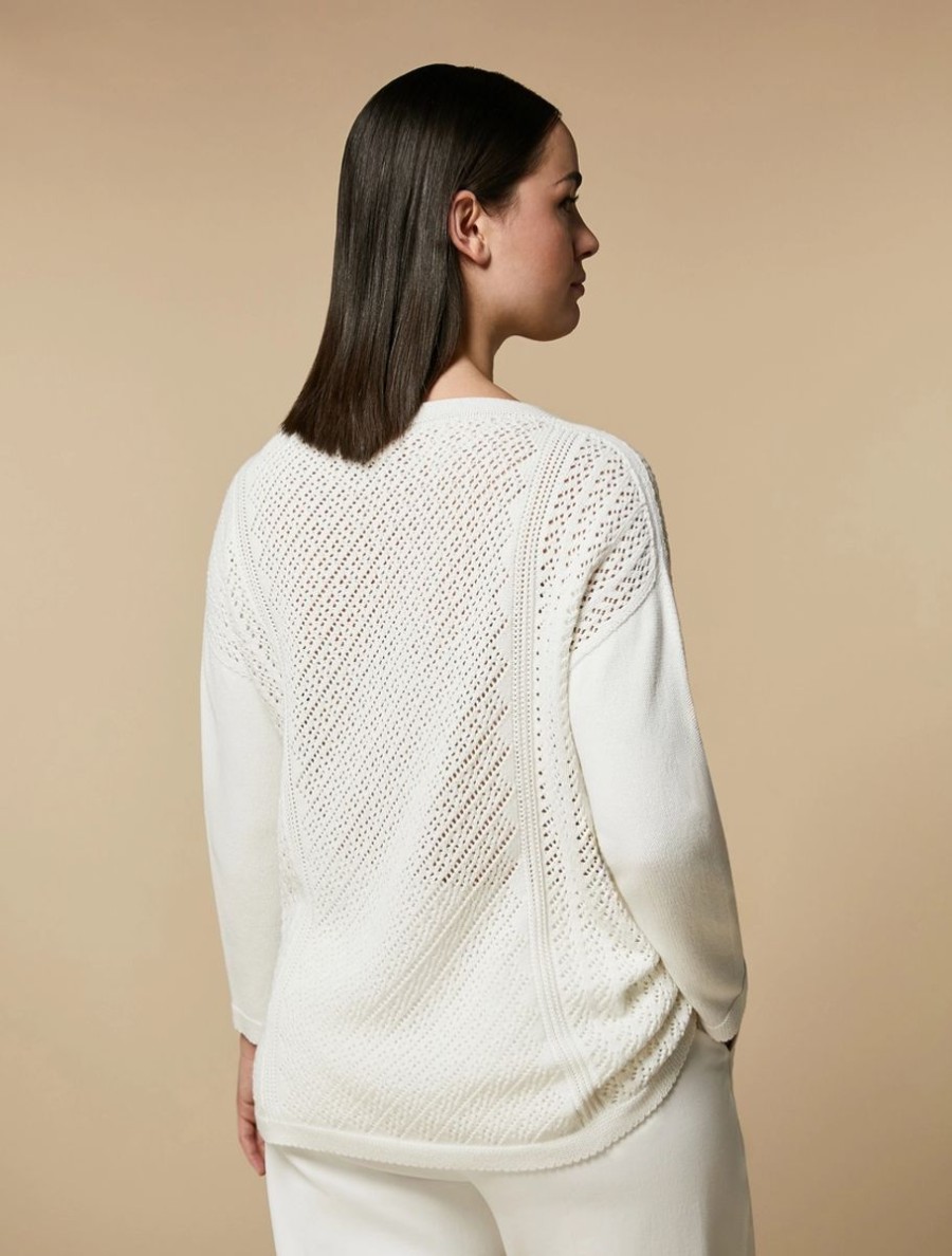 Seamless Cotton Sweater Ivory Clearance