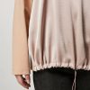 Milano-Knit Fabric And Satin Sweatshirt Pink Hot