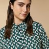 Printed Poplin Shirt Dark Green Wholesale