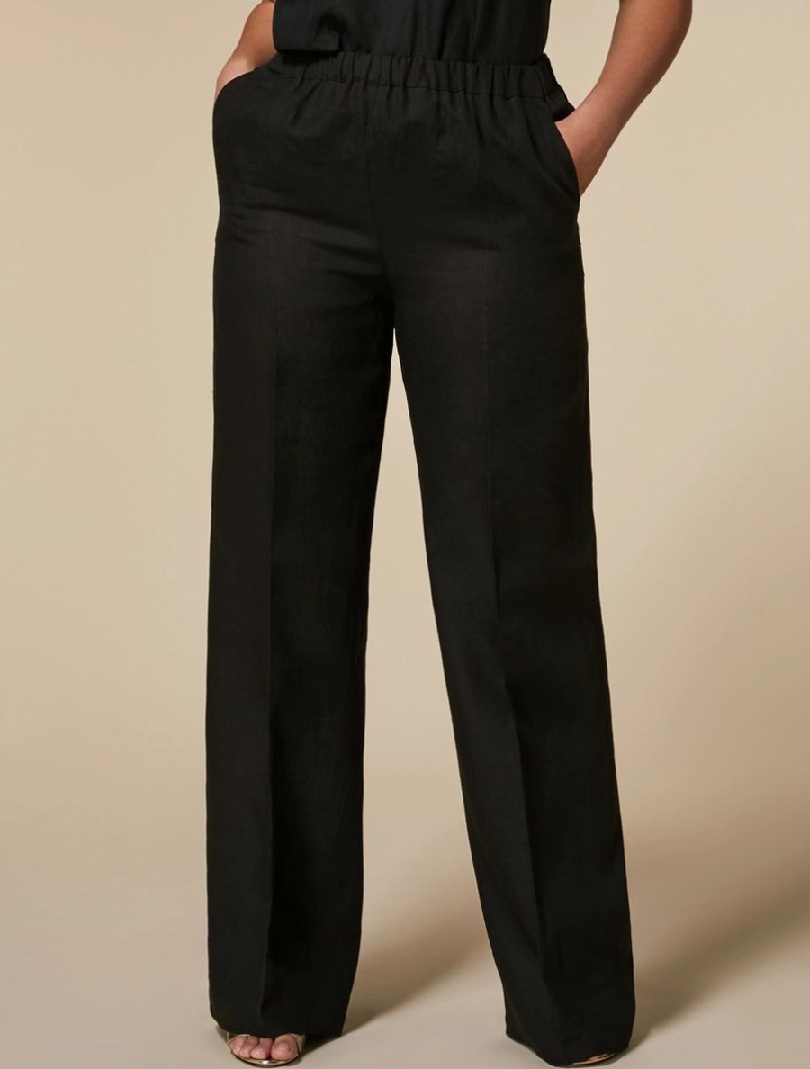 Lightweight Linen Trousers Black Best