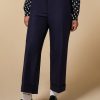 Wide-Leg Viscose-Blend Trousers Dark Navy Online