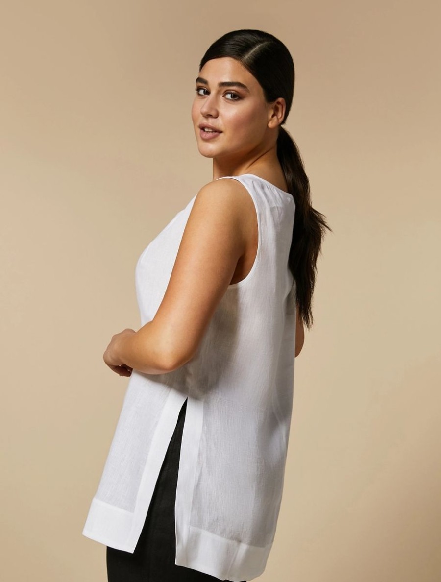 Lightweight Linen Top White Hot