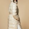 Long Glossy Nylon Down Jacket Sand Wholesale