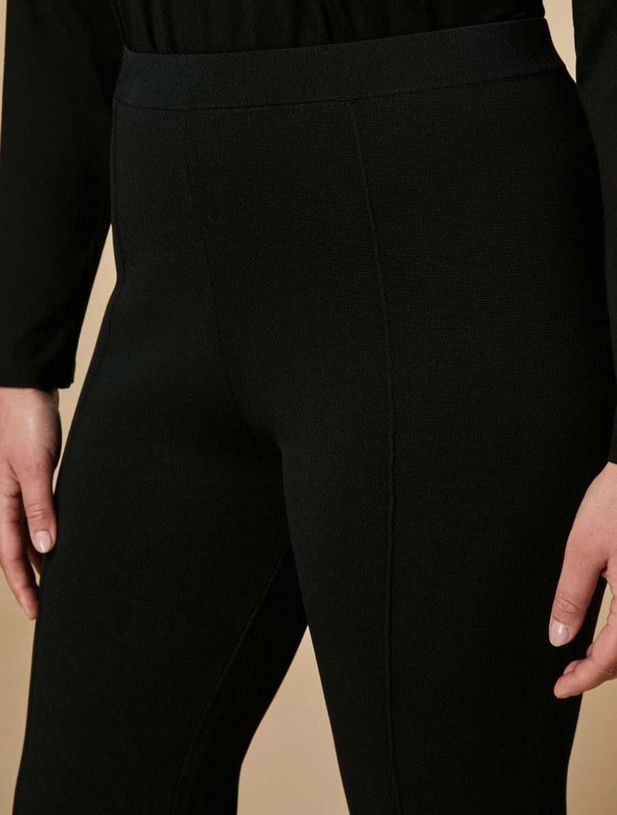 Viscose-Knit Leggings Black Wholesale