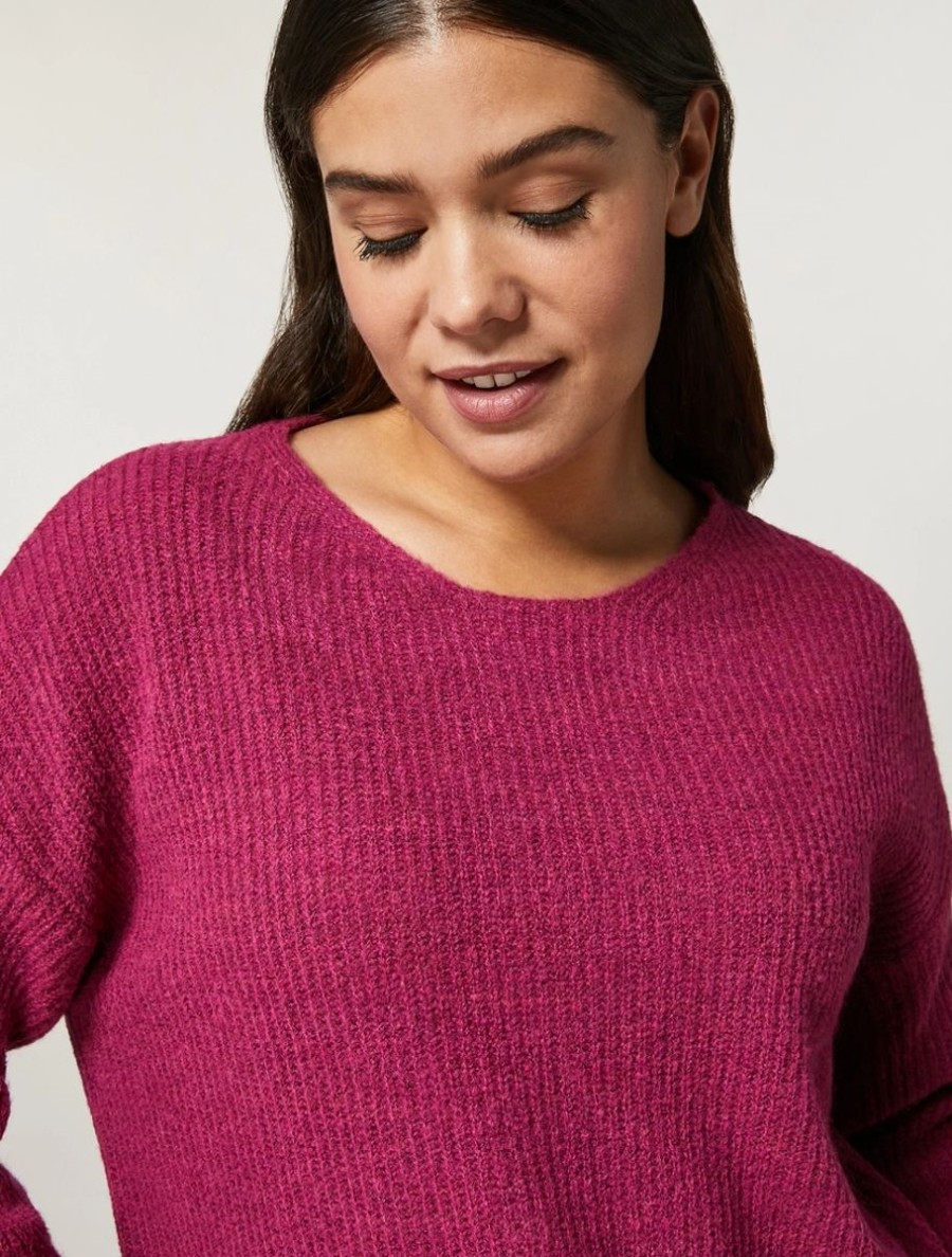 Wool-Blend Sweater Fuchsia New