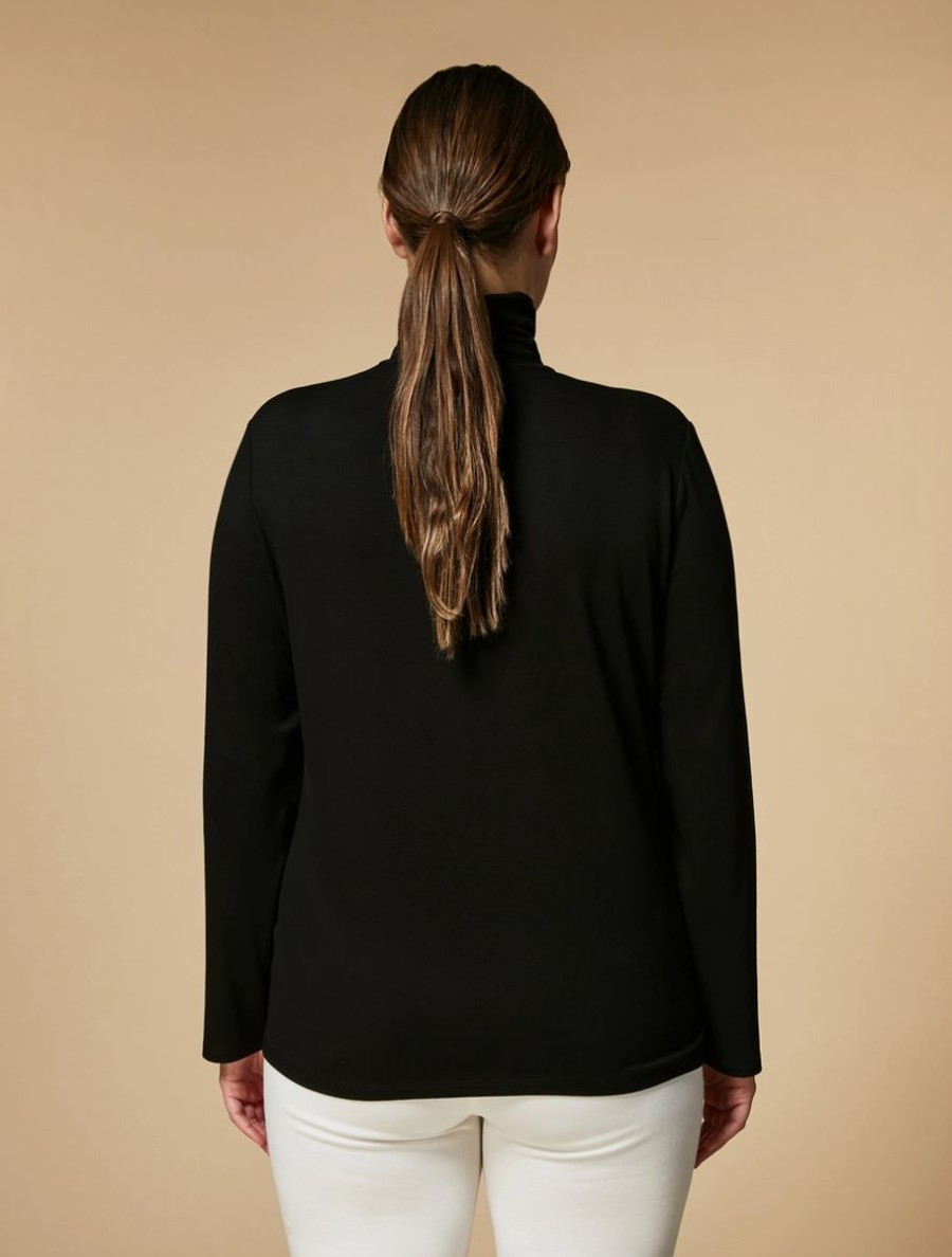 Jersey Turtleneck Sweater Black Best