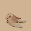 Satin Sling-Back Court Shoes Beige Best