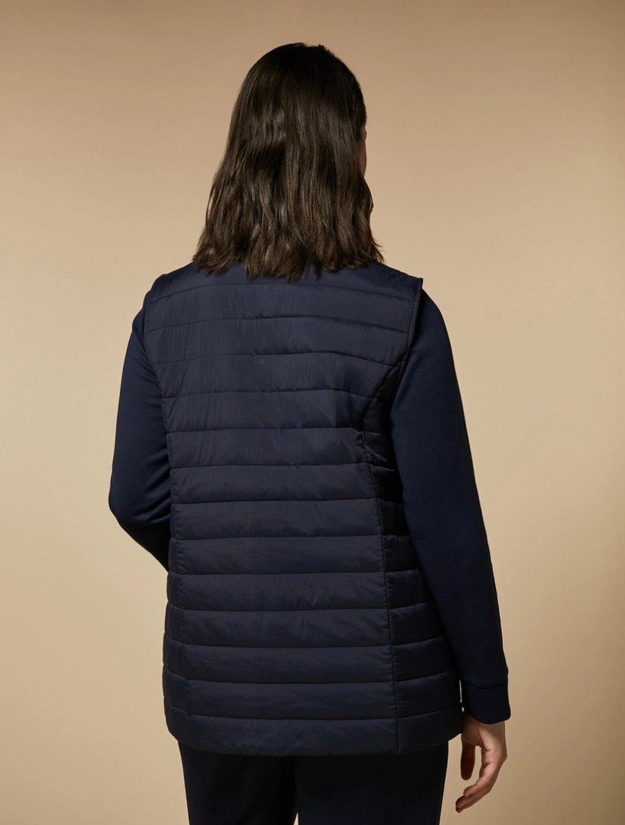 Padded, Technical Nylon Gilet Midnightblue Hot