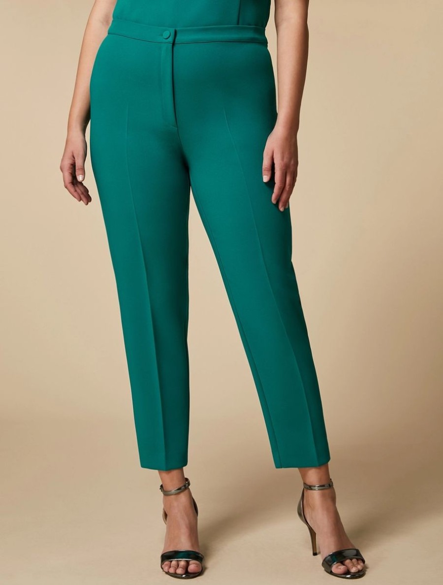 Crepe Cigarette Trousers Emerald Online