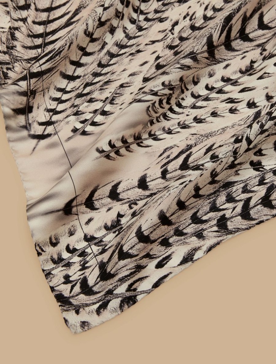 Silk Twill Scarf White New