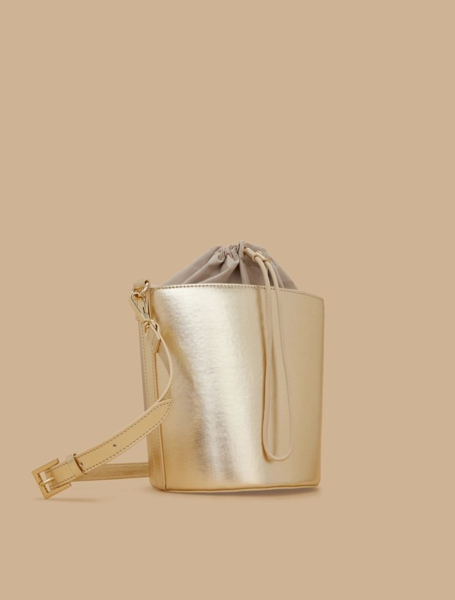 Coated Fabric Bucket Bag Platinum Clearance