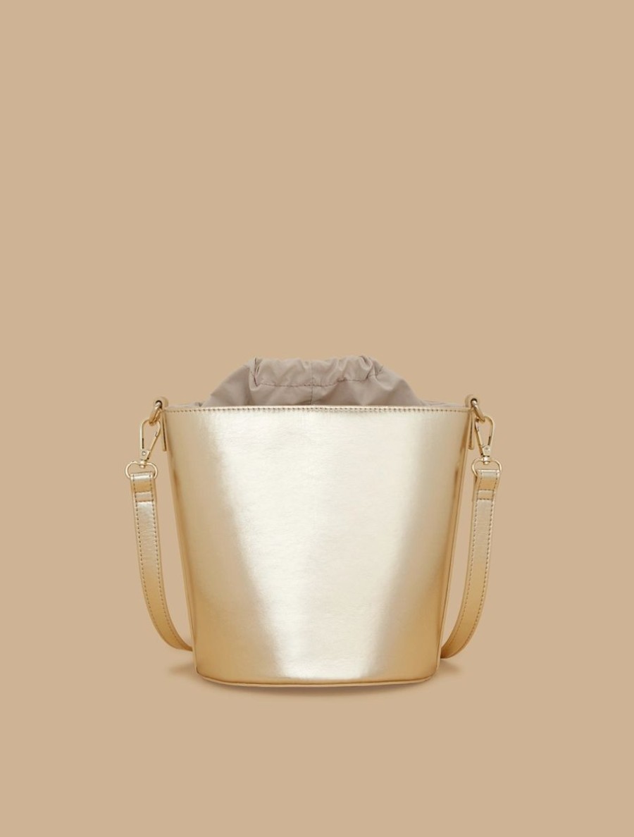 Coated Fabric Bucket Bag Platinum Clearance