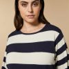 Striped Wool And Cashmere Sweater Dark Navy Clearance