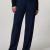 Flowing Stretch Cady Trousers Dark Navy Best