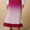 Long Pleated Crepe De Chine Skirt White Hot