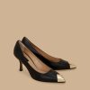 Leather Court Shoes Black Clearance