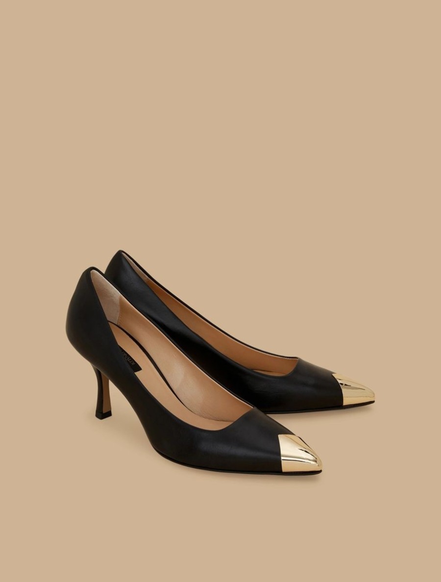 Leather Court Shoes Black Clearance