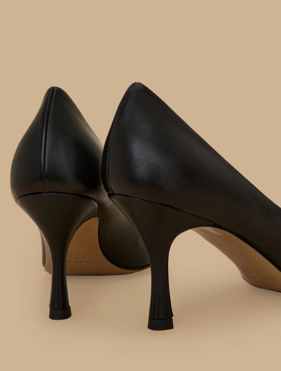 Leather Court Shoes Black Clearance