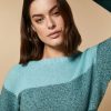 Two-Tone Wool And Cashmere Sweater Dark Green Wholesale