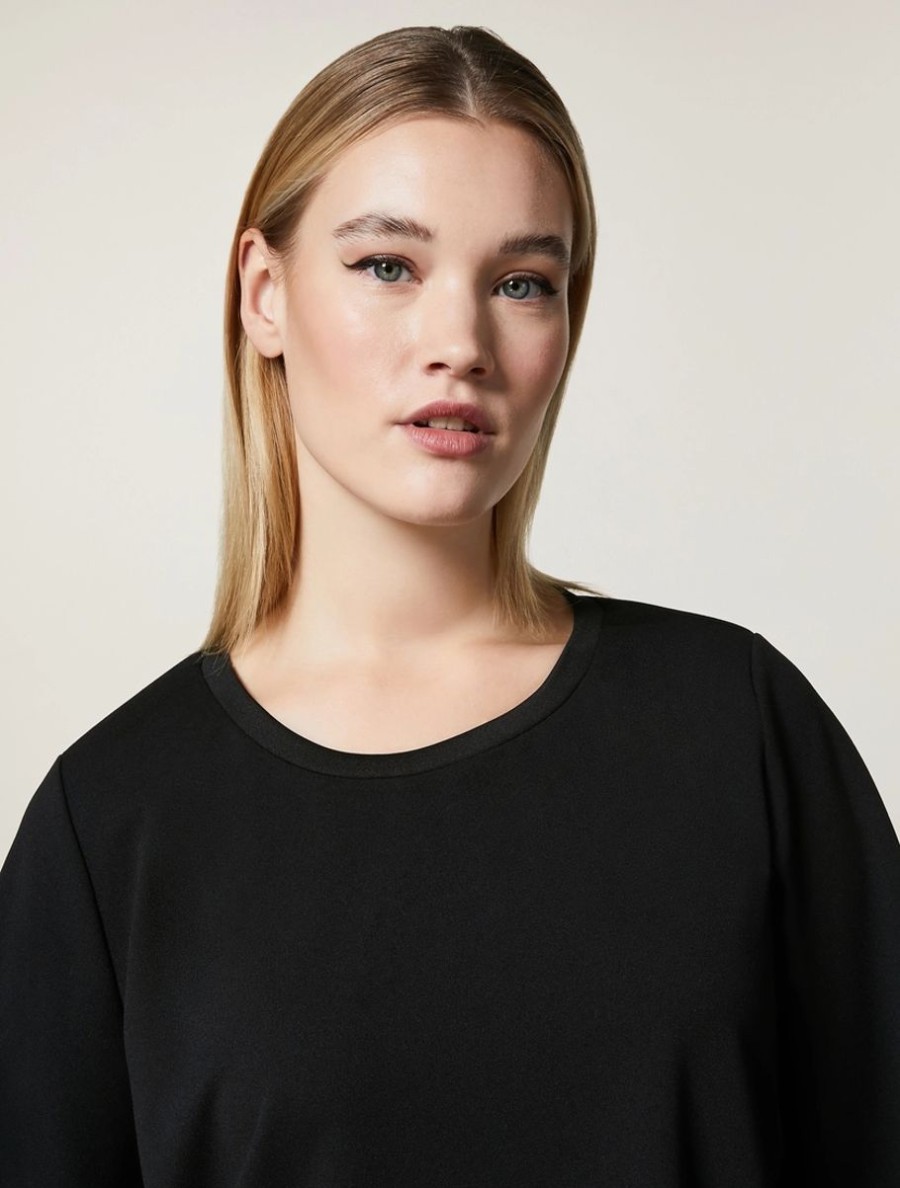 Scuba Jersey Crepe Sweatshirt Black Online