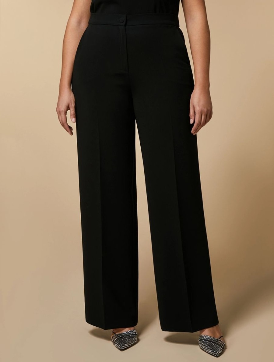 Straight-Fit Triacetate Trousers Black Hot