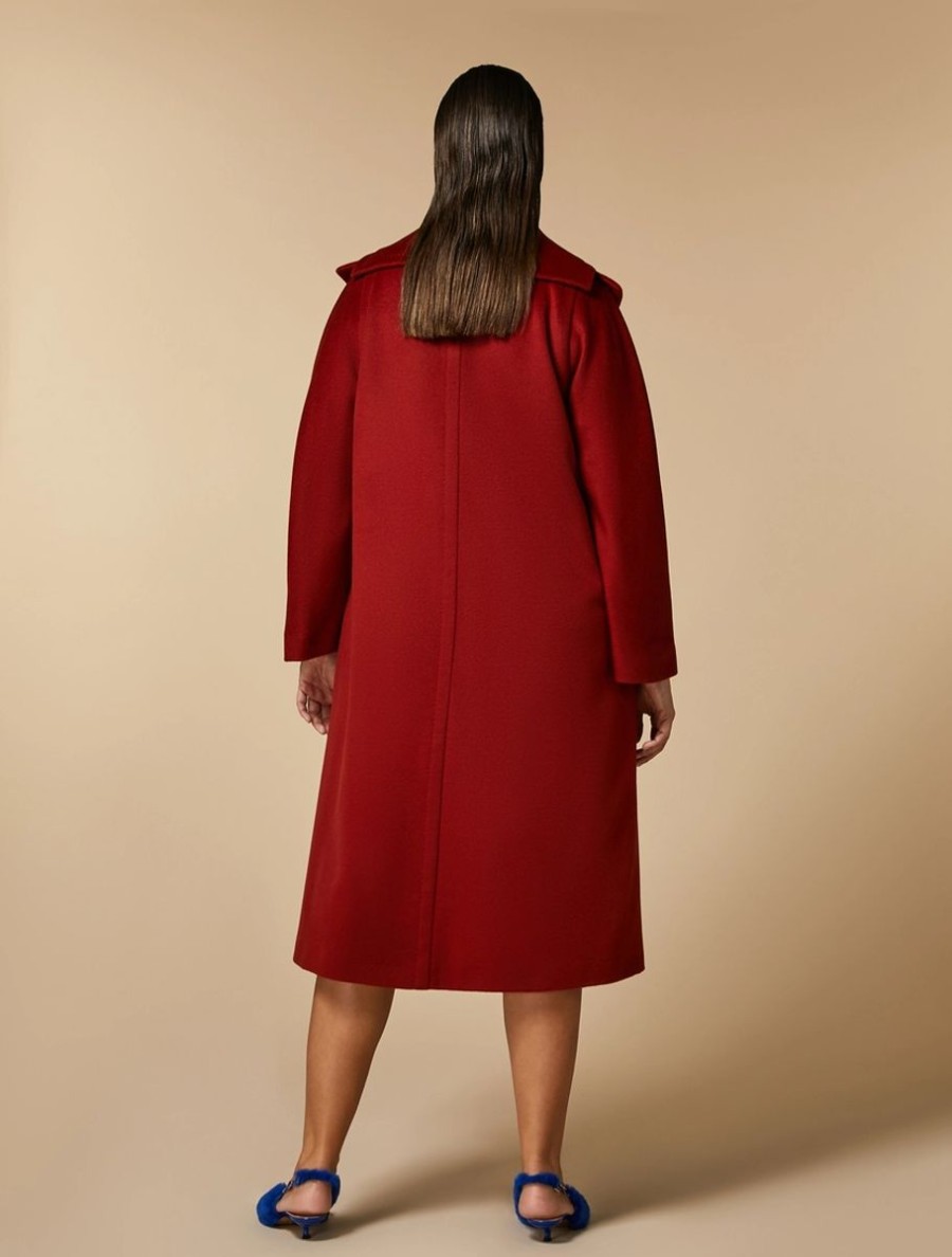 Pure Wool Broadcloth Coat Rust Online