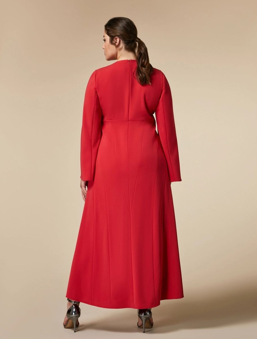 Long Triacetate Dress Red Hot