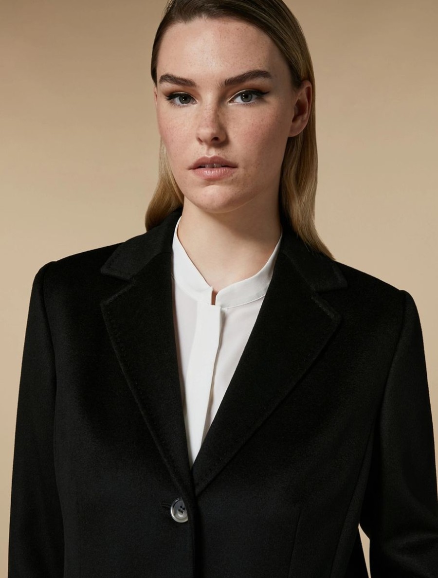 Coat In Pure Wool Drap Black Hot