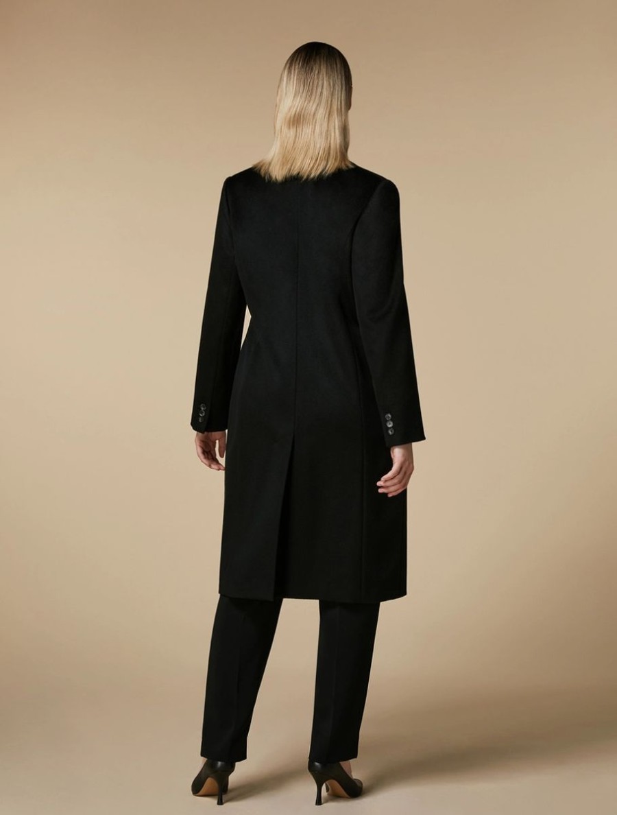 Coat In Pure Wool Drap Black Hot