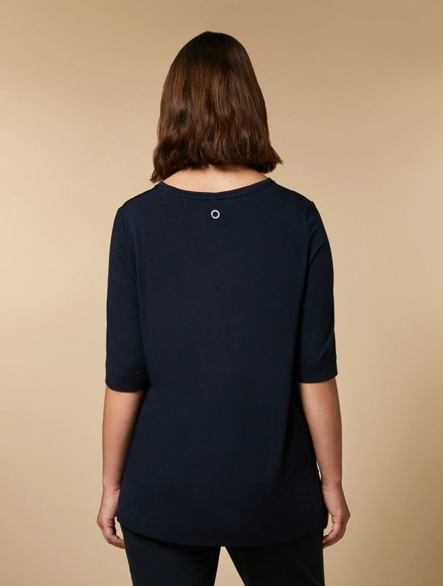 Silk And Jersey T-Shirt Dark Navy Online