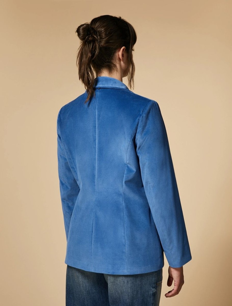 Velvet Blazer Ski Blue Online