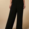 Pleated Georgette Trousers Black Wholesale