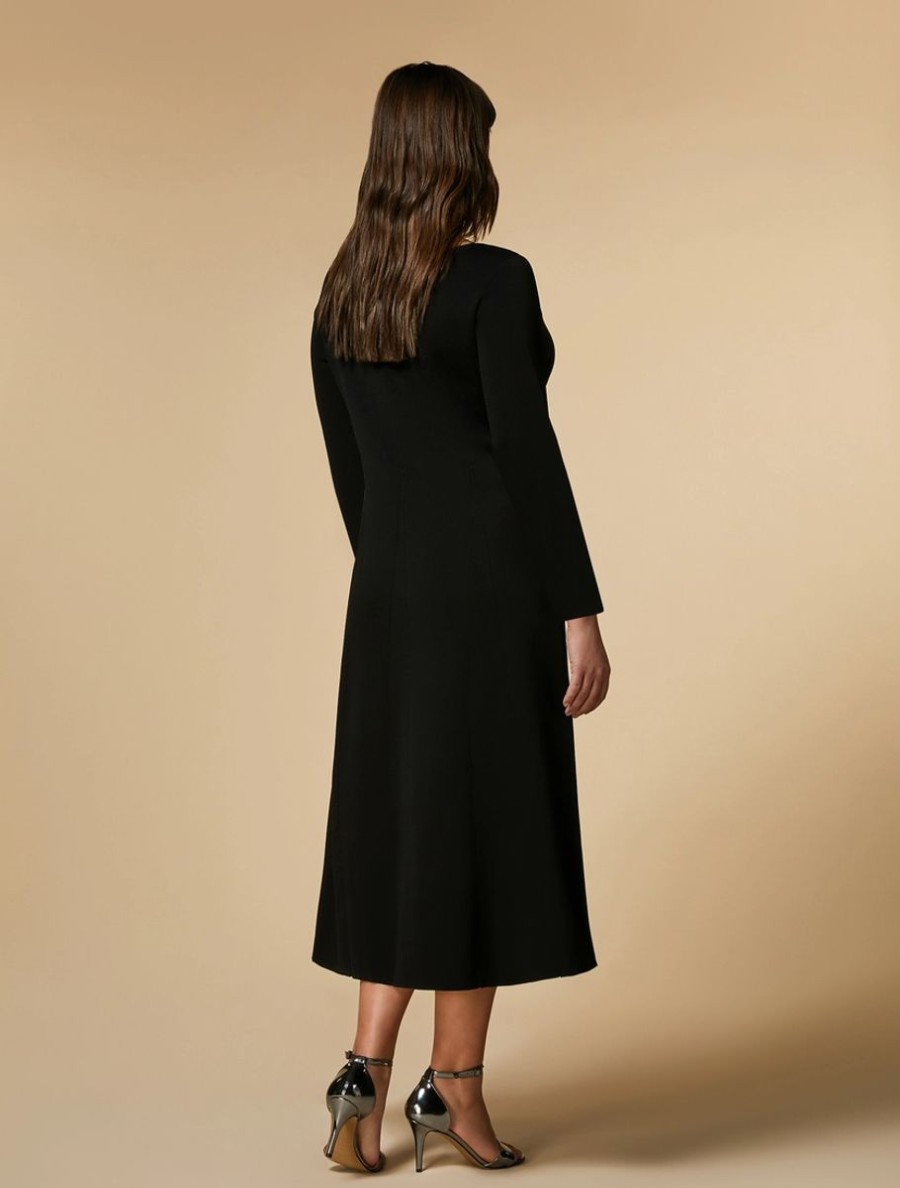 Stretch Viscose Dress Black Clearance