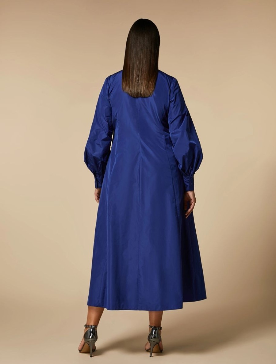 Taffeta Shirt Dress Cornflower Blue Hot