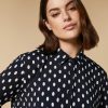 Printed Crepe De Chine Shirt Dark Navy Best