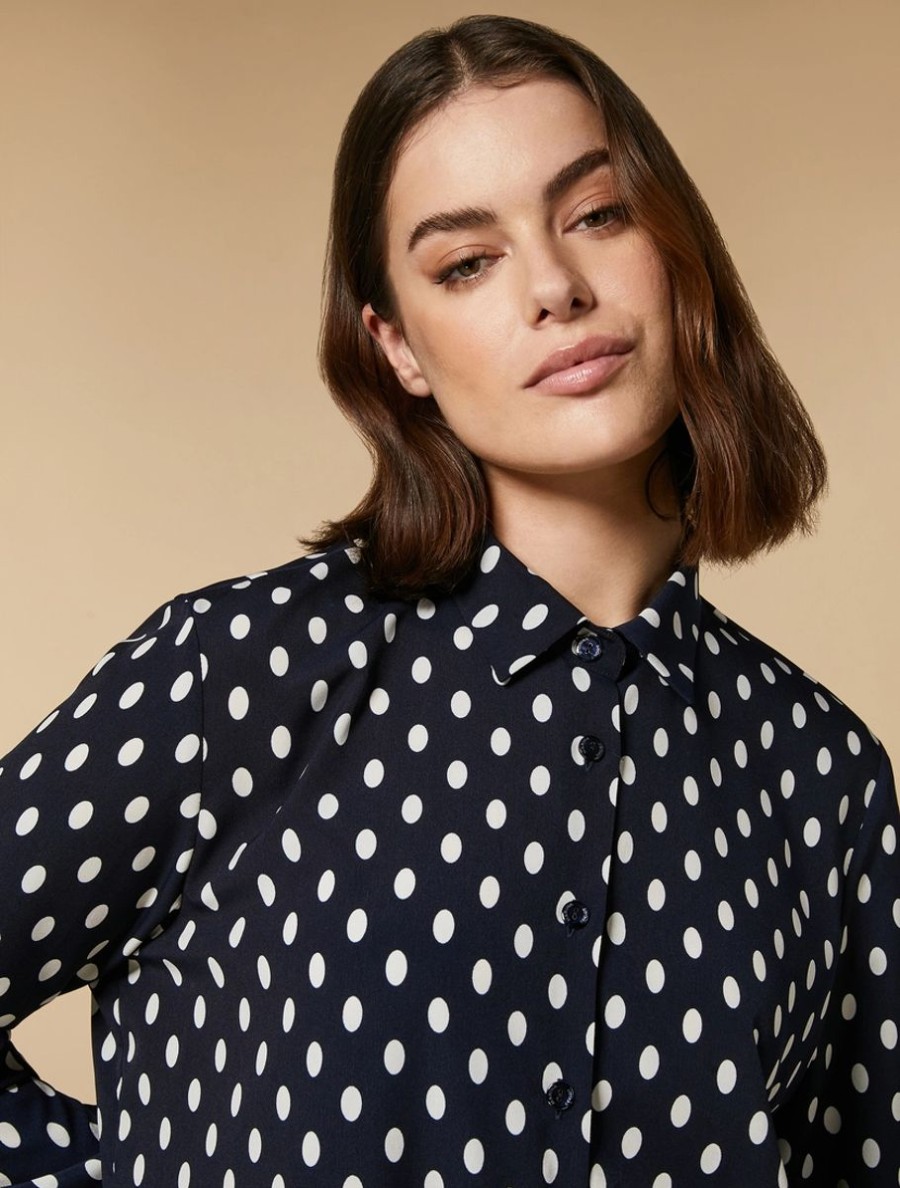 Printed Crepe De Chine Shirt Dark Navy Best