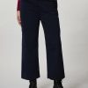 Stretch Satin Trousers Dark Navy Clearance