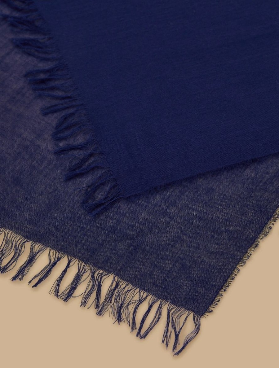 Viscose And Cashmere Stole China Blue Hot