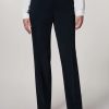 Fluid Stretch Fabric Trousers Dark Navy Online