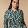 Printed Twill Shirt Dress Dark Green Online