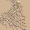 Rhinestone Fringe-Adorned Necklace Pink Wholesale