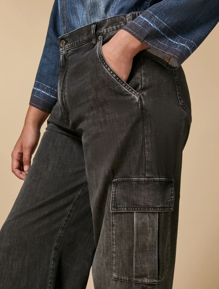 Denim Cargo Jeans Dark Grey Hot