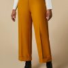 Wide-Leg Viscose-Blend Trousers Mustard Wholesale