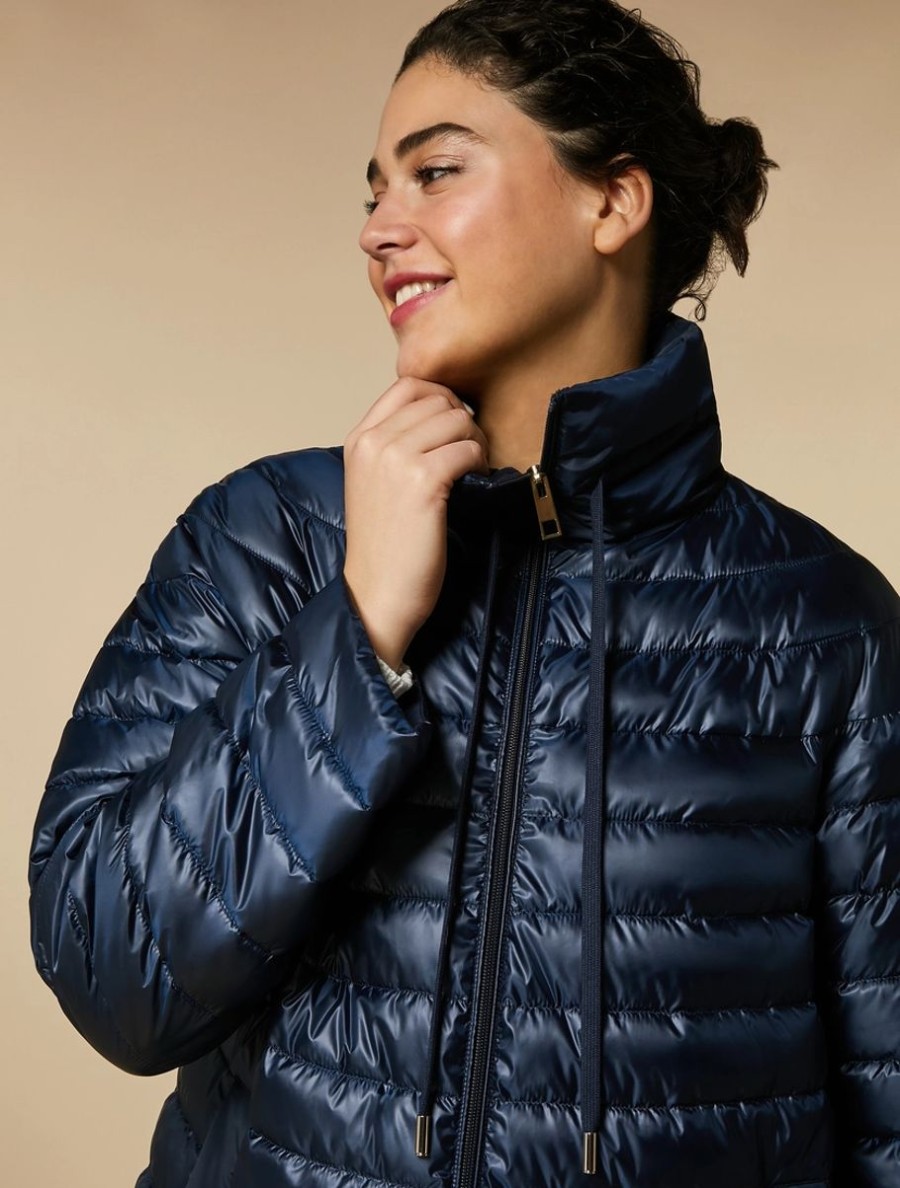 Water-Repellent Long Quilted Down Jacket Ultramarine Wholesale