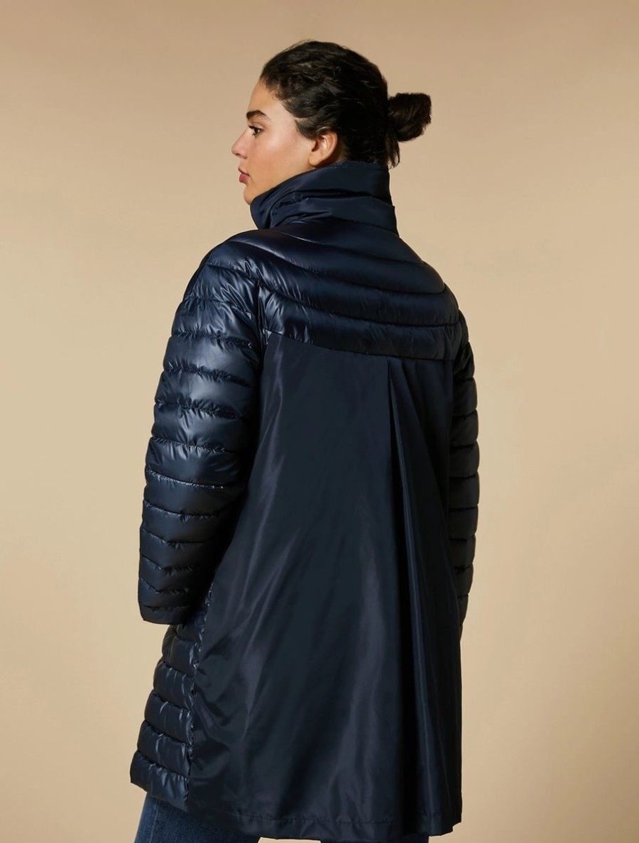 Water-Repellent Long Quilted Down Jacket Ultramarine Wholesale