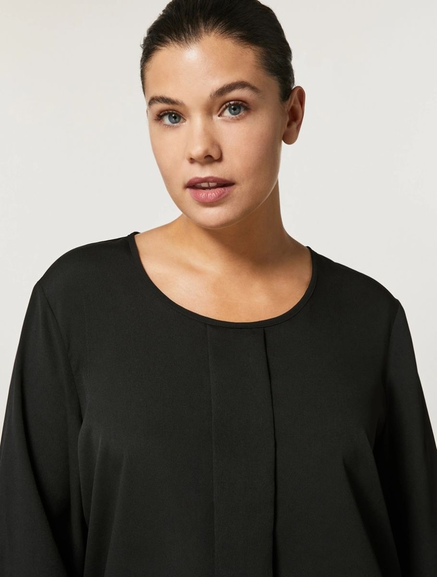 Crepe De Chine Blouse Black Clearance