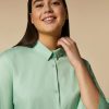 Cotton-Blend Poplin Tunic Pastel Green Online